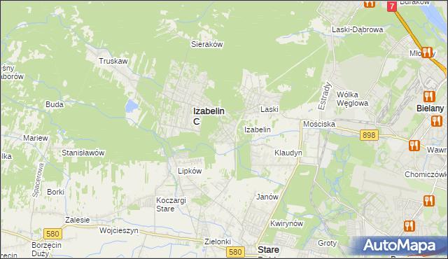 mapa Izabelin B, Izabelin B na mapie Targeo
