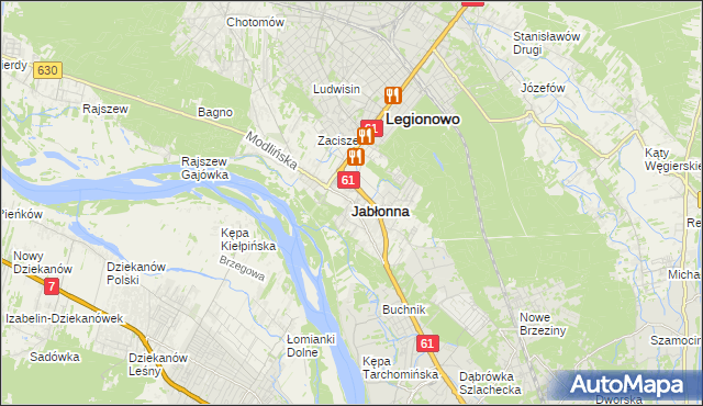 mapa Jabłonna powiat legionowski, Jabłonna powiat legionowski na mapie Targeo