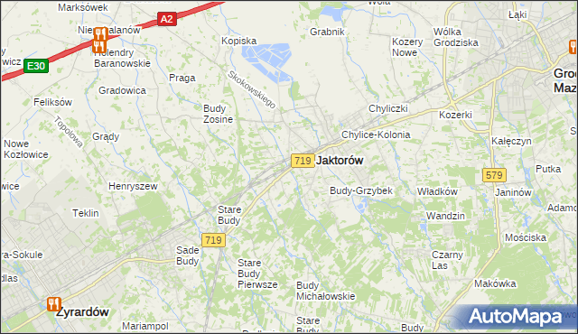 mapa Jaktorów-Kolonia, Jaktorów-Kolonia na mapie Targeo