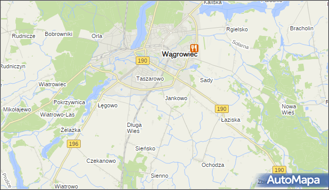 mapa Jankowo gmina Wągrowiec, Jankowo gmina Wągrowiec na mapie Targeo