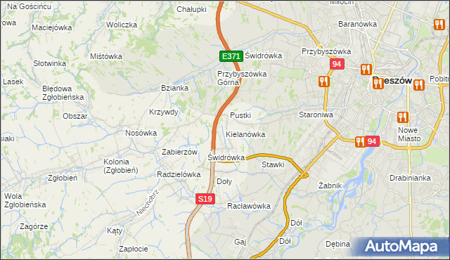 mapa Kielanówka, Kielanówka na mapie Targeo