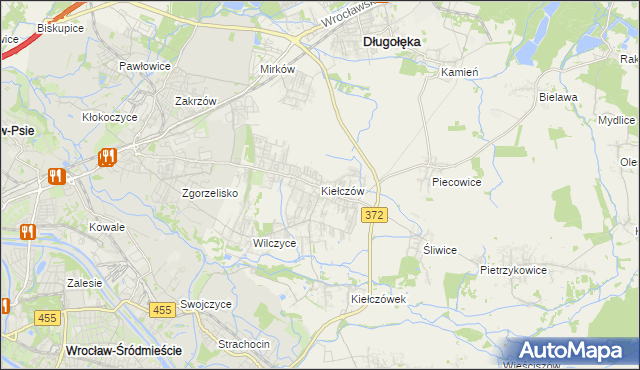 mapa Kiełczów, Kiełczów na mapie Targeo