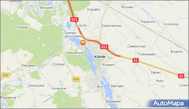 mapa Kórnik, Kórnik na mapie Targeo