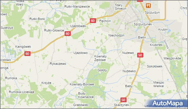 mapa Kownaty Żędowe, Kownaty Żędowe na mapie Targeo