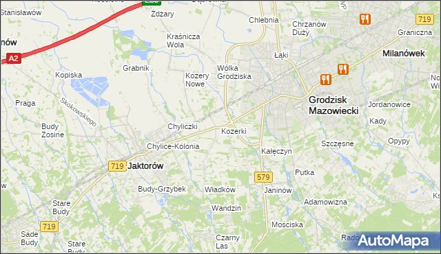 mapa Kozerki, Kozerki na mapie Targeo