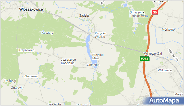 mapa Krzycko Małe, Krzycko Małe na mapie Targeo