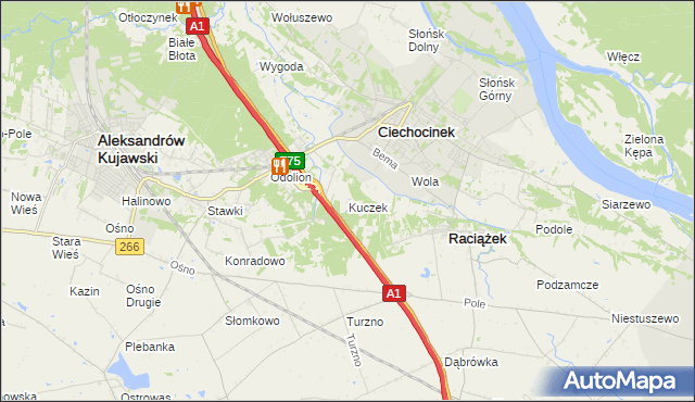 mapa Kuczek, Kuczek na mapie Targeo