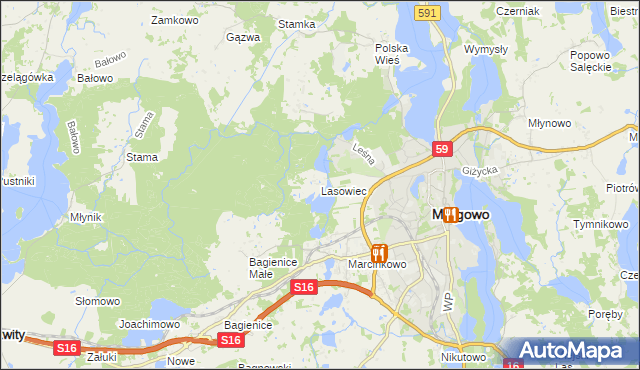 mapa Lasowiec, Lasowiec na mapie Targeo