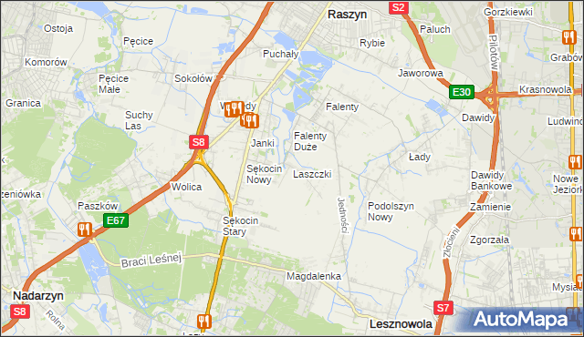 mapa Laszczki, Laszczki na mapie Targeo