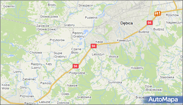 mapa Latoszyn, Latoszyn na mapie Targeo