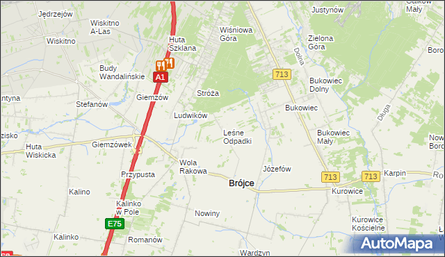 mapa Leśne Odpadki, Leśne Odpadki na mapie Targeo