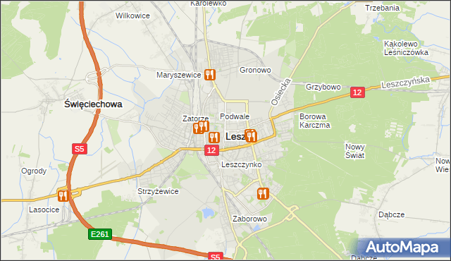 mapa Leszno, Leszno na mapie Targeo