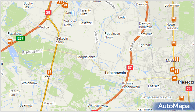 mapa Lesznowola-Pole, Lesznowola-Pole na mapie Targeo