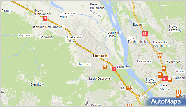 mapa Łomianki, Łomianki na mapie Targeo