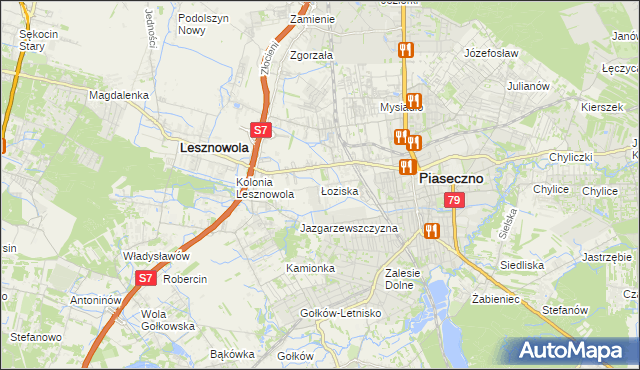 mapa Łoziska, Łoziska na mapie Targeo