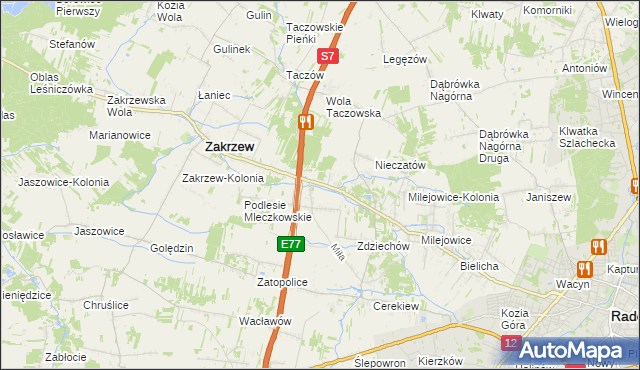 mapa Mleczków, Mleczków na mapie Targeo