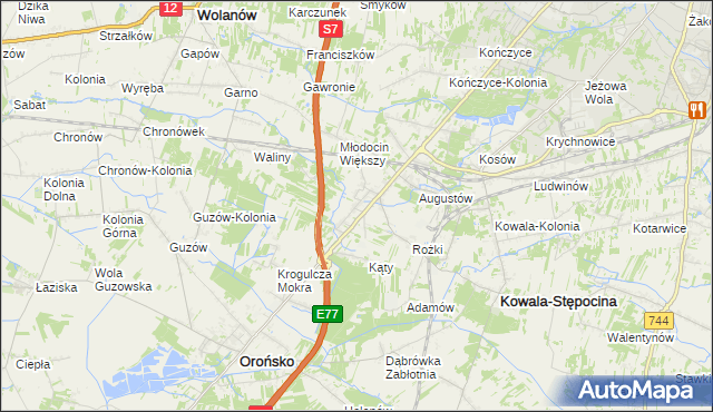 mapa Młodocin Mniejszy, Młodocin Mniejszy na mapie Targeo