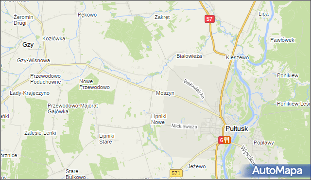 mapa Moszyn, Moszyn na mapie Targeo