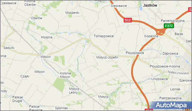 mapa Motycz-Józefin, Motycz-Józefin na mapie Targeo