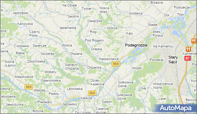 mapa Naszacowice, Naszacowice na mapie Targeo