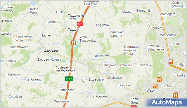 mapa Nieczatów, Nieczatów na mapie Targeo