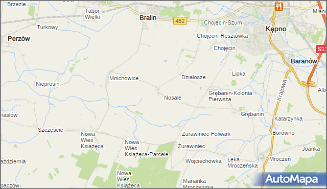 mapa Nosale, Nosale na mapie Targeo