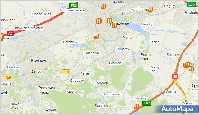 mapa Nowa Wieś gmina Michałowice, Nowa Wieś gmina Michałowice na mapie Targeo