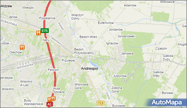 mapa Nowy Bedoń, Nowy Bedoń na mapie Targeo