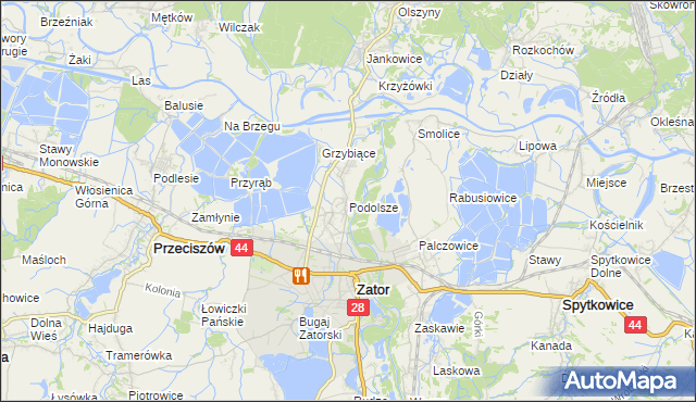 mapa Podolsze, Podolsze na mapie Targeo