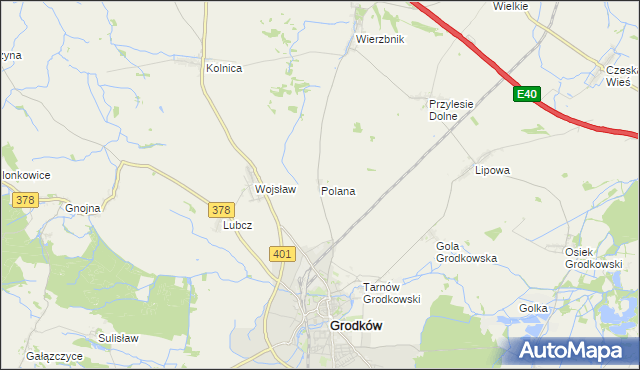 mapa Polana gmina Grodków, Polana gmina Grodków na mapie Targeo
