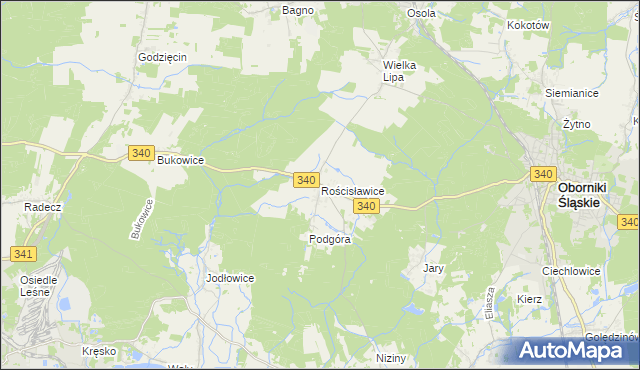 mapa Rościsławice, Rościsławice na mapie Targeo