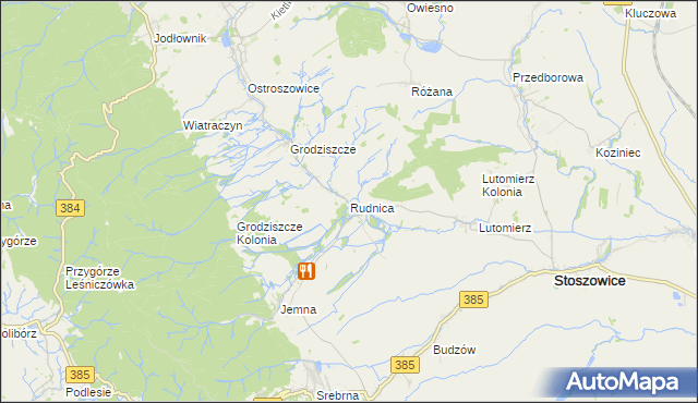mapa Rudnica gmina Stoszowice, Rudnica gmina Stoszowice na mapie Targeo