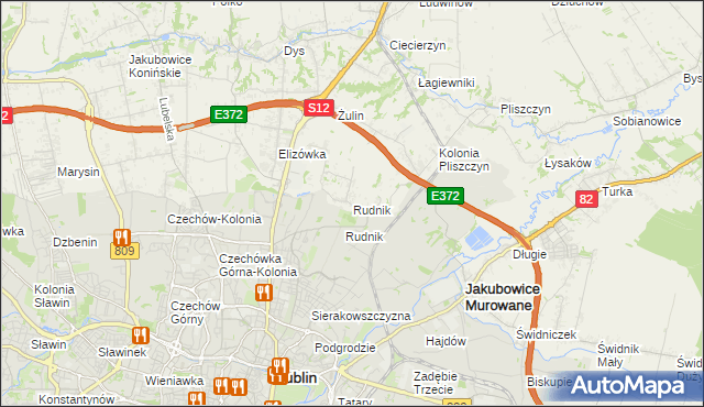 mapa Rudnik gmina Wólka, Rudnik gmina Wólka na mapie Targeo