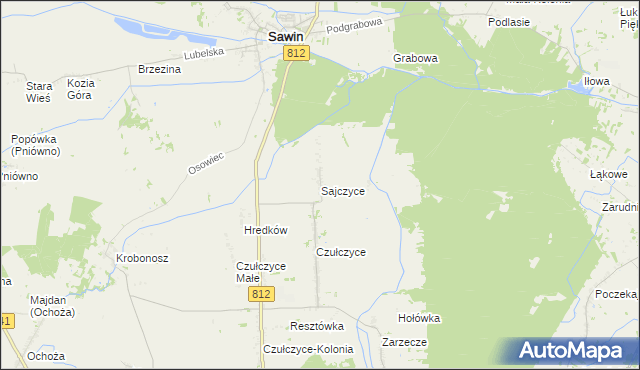 mapa Sajczyce, Sajczyce na mapie Targeo