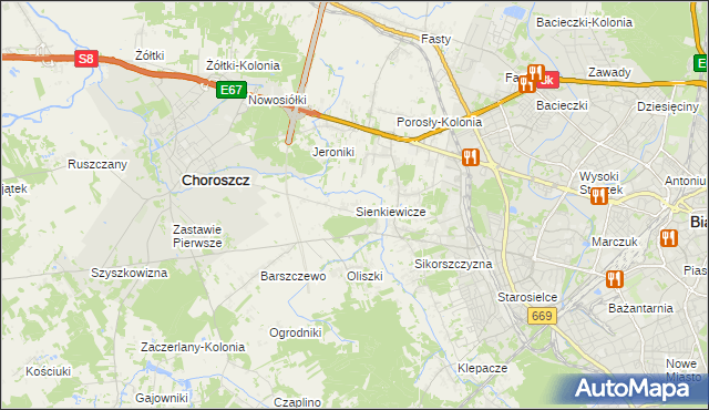 mapa Sienkiewicze, Sienkiewicze na mapie Targeo