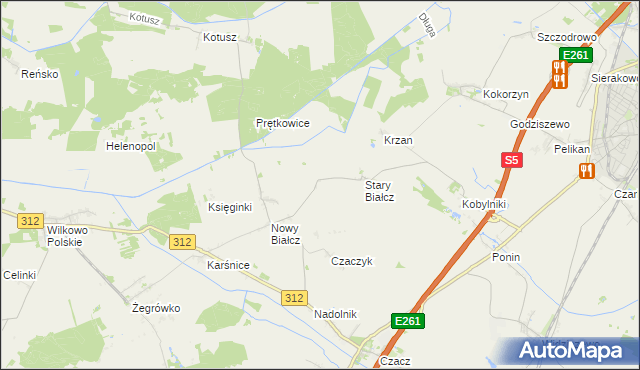 mapa Skoraczewo gmina Śmigiel, Skoraczewo gmina Śmigiel na mapie Targeo