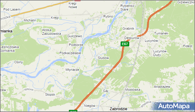 mapa Ślubów gmina Wyszków, Ślubów gmina Wyszków na mapie Targeo