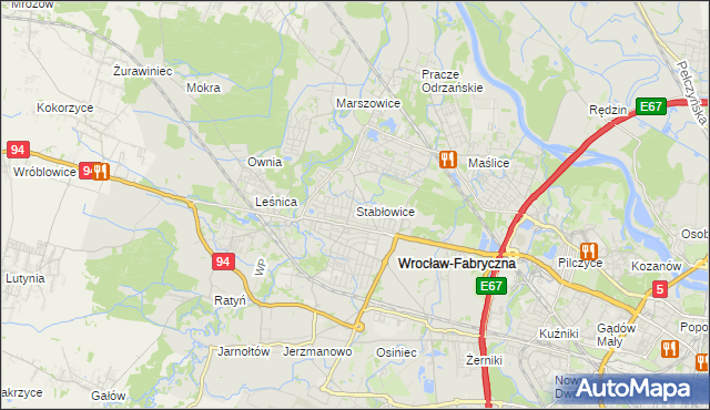 mapa Stabłowice, Stabłowice na mapie Targeo