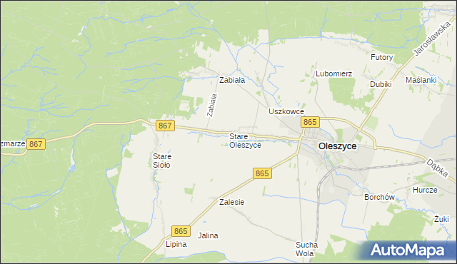 mapa Stare Oleszyce, Stare Oleszyce na mapie Targeo