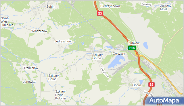 mapa Szklary Górne, Szklary Górne na mapie Targeo