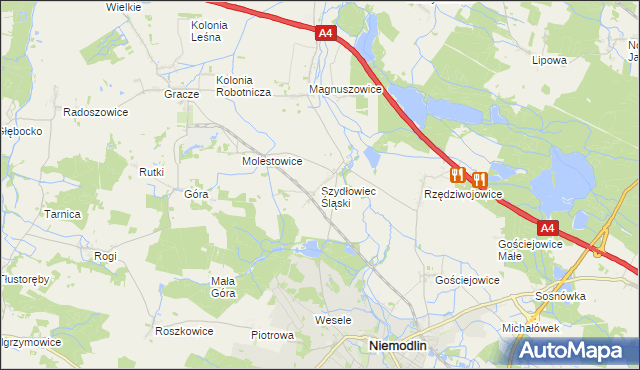 mapa Szydłowiec Śląski, Szydłowiec Śląski na mapie Targeo