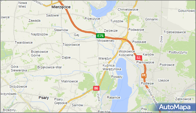 mapa Warężyn, Warężyn na mapie Targeo