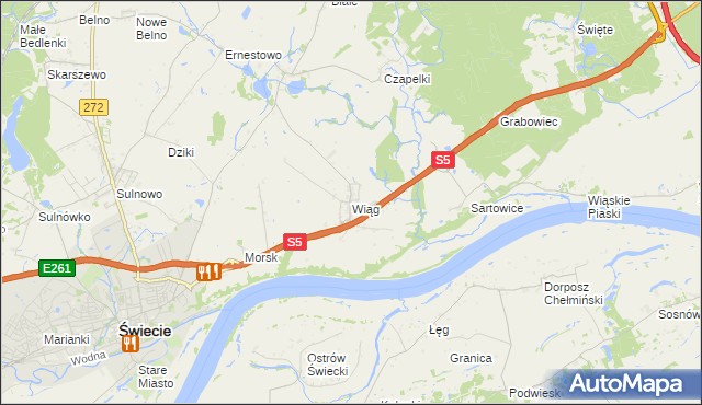 mapa Wiąg, Wiąg na mapie Targeo