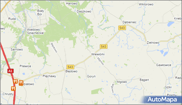 mapa Wiewiórki gmina Płużnica, Wiewiórki gmina Płużnica na mapie Targeo