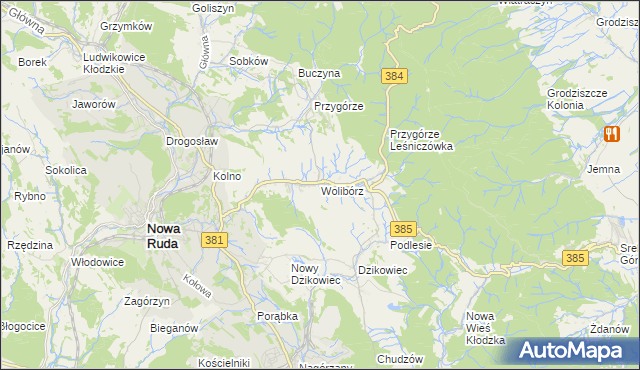 mapa Wolibórz, Wolibórz na mapie Targeo
