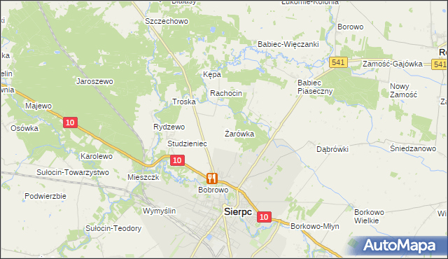 mapa Żarówka gmina Sierpc, Żarówka gmina Sierpc na mapie Targeo