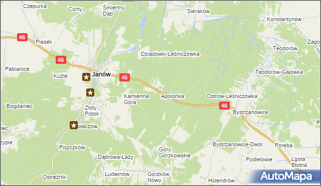 mapa Apolonka gmina Janów, Apolonka gmina Janów na mapie Targeo