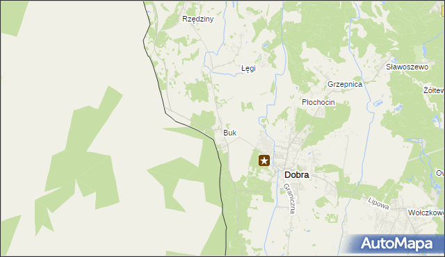 mapa Buk gmina Dobra (Szczecińska), Buk gmina Dobra (Szczecińska) na mapie Targeo