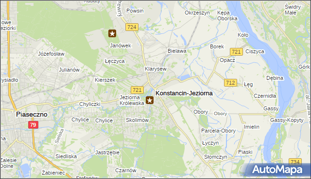 mapa Konstancin-Jeziorna, Konstancin-Jeziorna na mapie Targeo