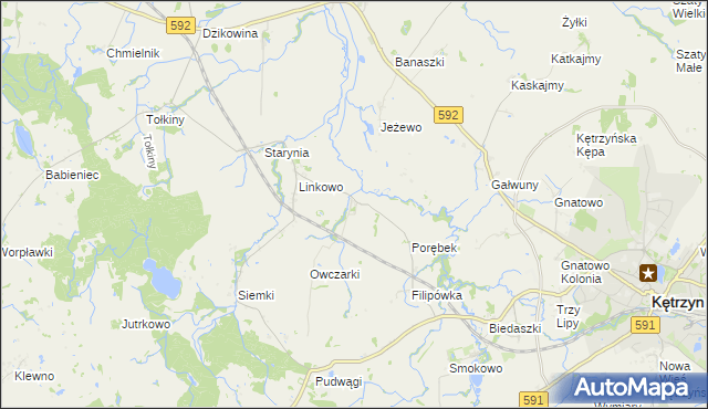 mapa Kotkowo gmina Kętrzyn, Kotkowo gmina Kętrzyn na mapie Targeo